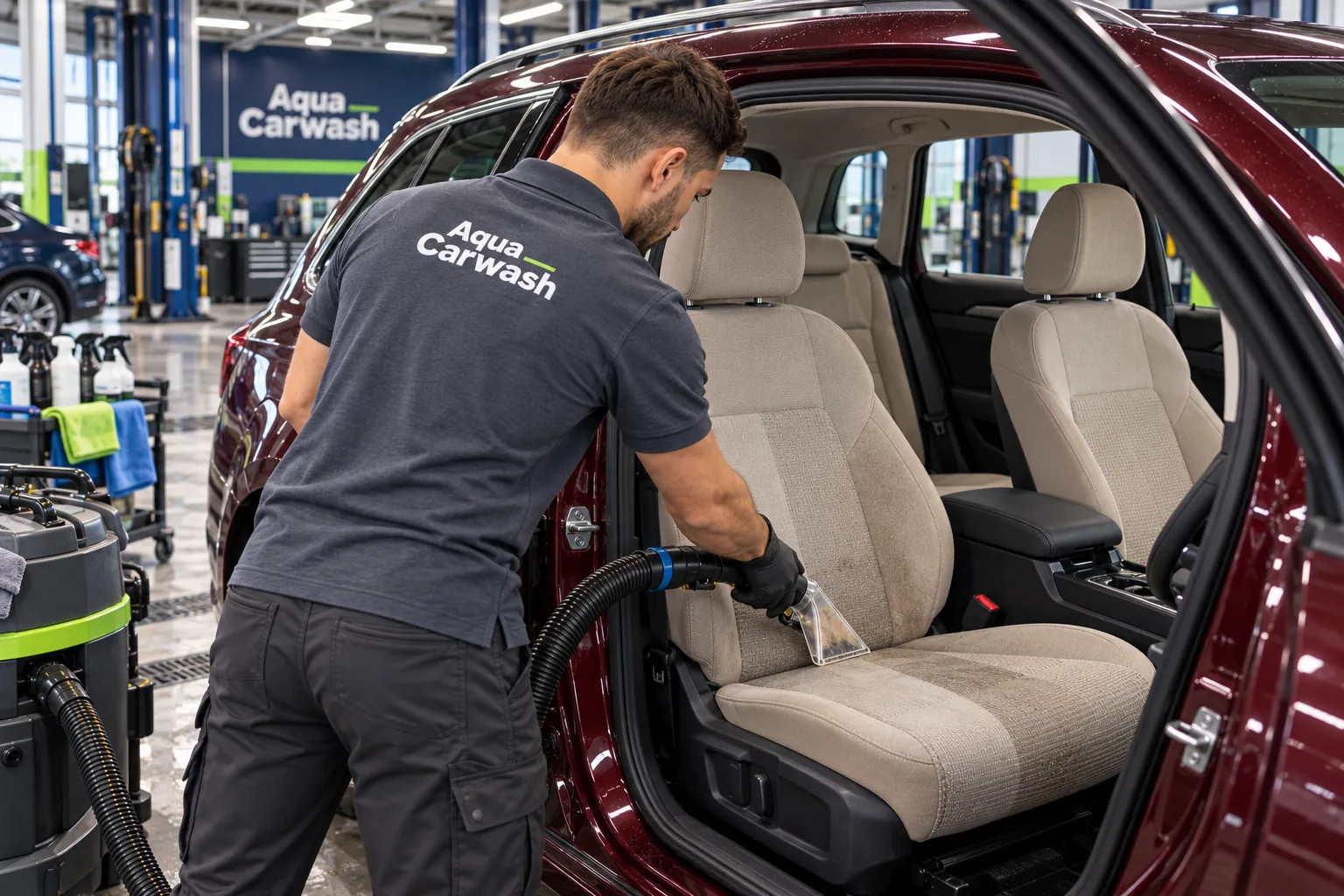 Professionele reiniging van autostoelen bij Aqua Carwash Leeuwarden