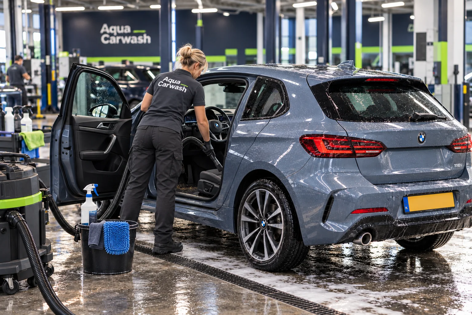 Complete handwas en interieurreiniging bij Aqua Carwash Leeuwarden.